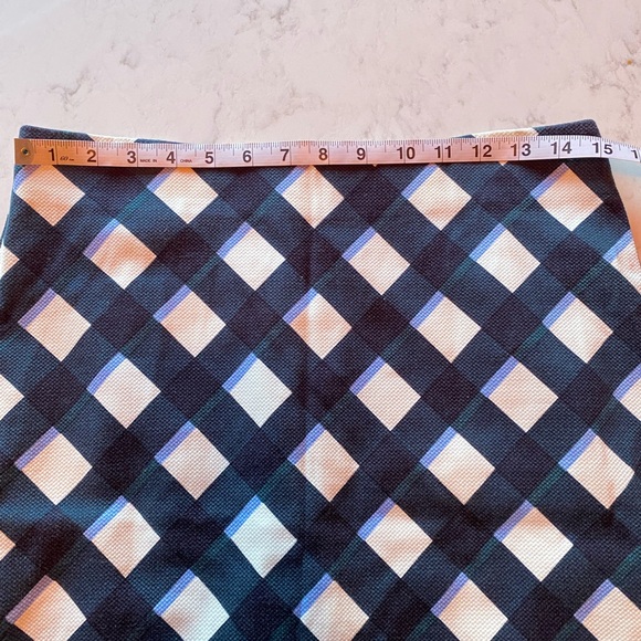 Ann Taylor cream & blue pencil skirt - Picture 8 of 9